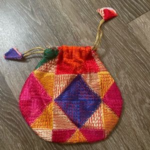 Phullkari Drawstring Purse/Bag
